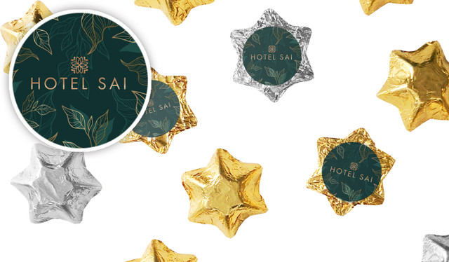 Golden Garden Hospitality Branded Foil Chocolate Stars