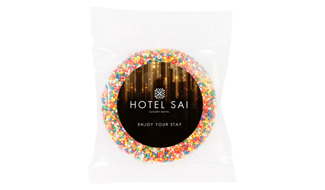 Hanging Glass Hospitality Branded Chocolate Freckle