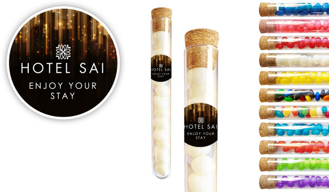 Hanging Glass Hospitality Branded Test Tubes