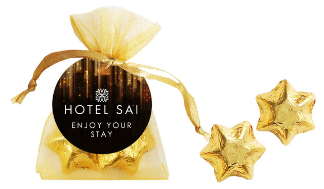 Hanging Glass Hospitality Branded Organza Bag