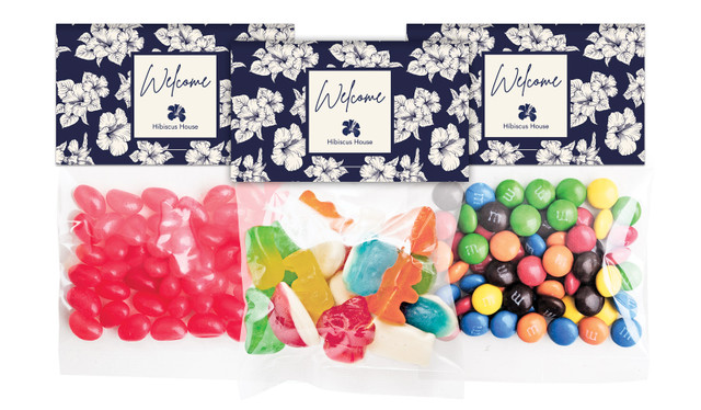 Hibiscus Hospitality Branded Lolly Bag With Topper