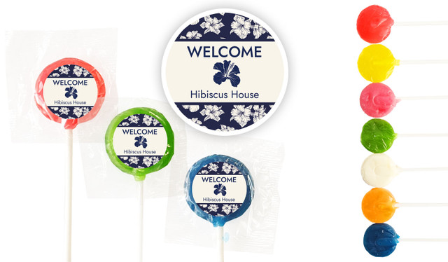 Hibiscus Hospitality Branded 2.5cm Mini Lollipops