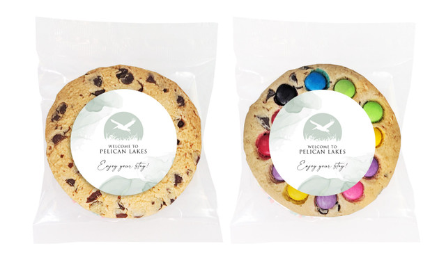 Misty Watercolour Hospitality Branded Cookie