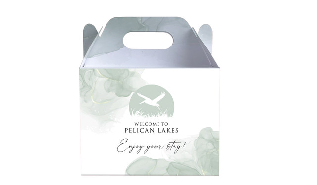 Misty Watercolour Hospitality Branded Gable Favour Box