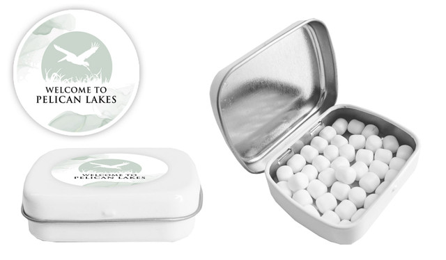 Misty Watercolour Hospitality Branded Mint Tins