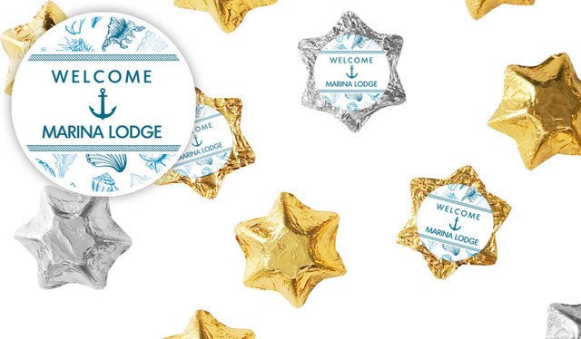 Sea Shells Hospitality Branded Foil Chocolate Stars