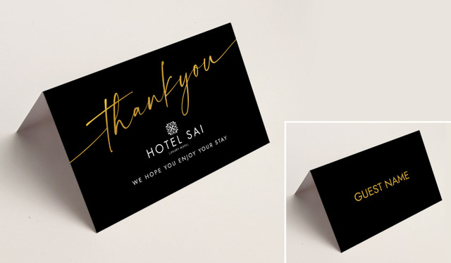 Simple Thank You Hospitality Branded Place Cards