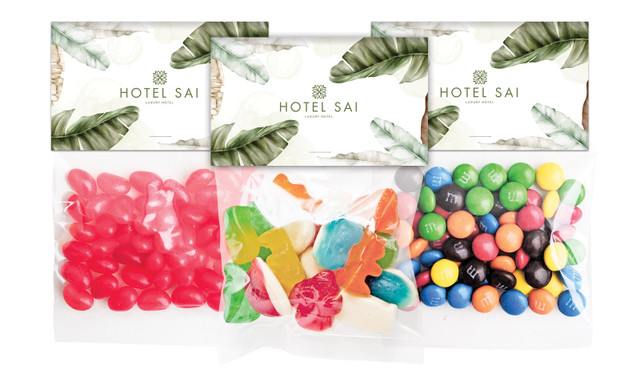 Tropical Warecolour Hospitality Branded Lolly Bag With Topper