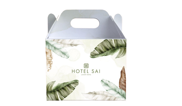 Tropical Warecolour Hospitality Branded Gable Favour Box