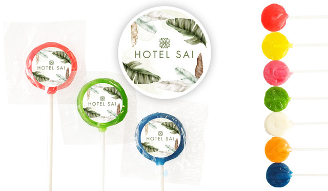 Tropical Warecolour Hospitality Branded 2.5cm Mini Lollipops