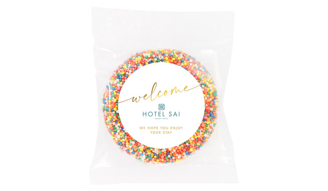 Simple Welcome Hospitality Branded Chocolate Freckle