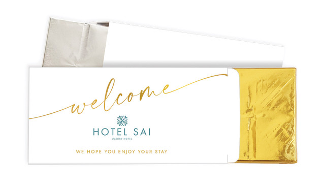 Simple Welcome Hospitality Branded Chocolate Bar In A Box
