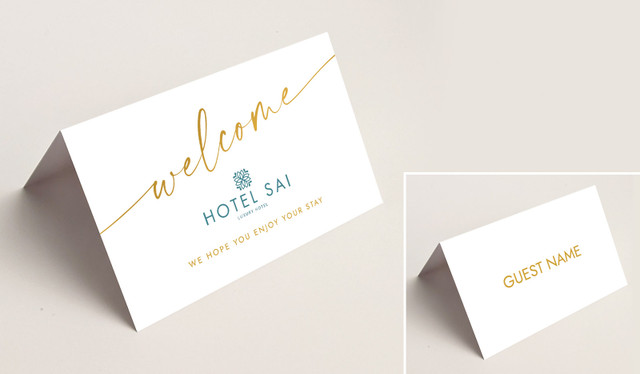 Simple Welcome Hospitality Branded Place Cards