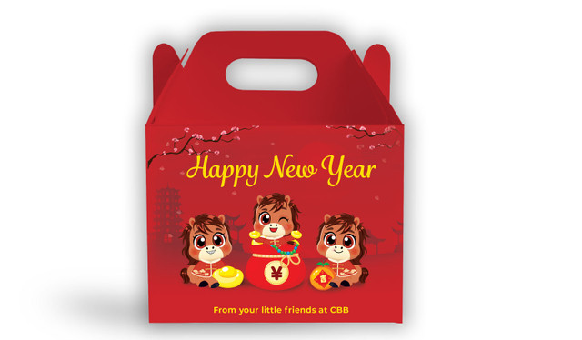 Cute Chinese New Year Personalised Gable Favour Box