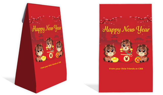 Cute Chinese New Year Personalised Gusset Favour Bag