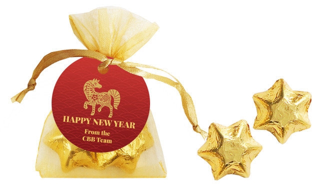 Gold Emblem Chinese New Year Personalised Organza Bag