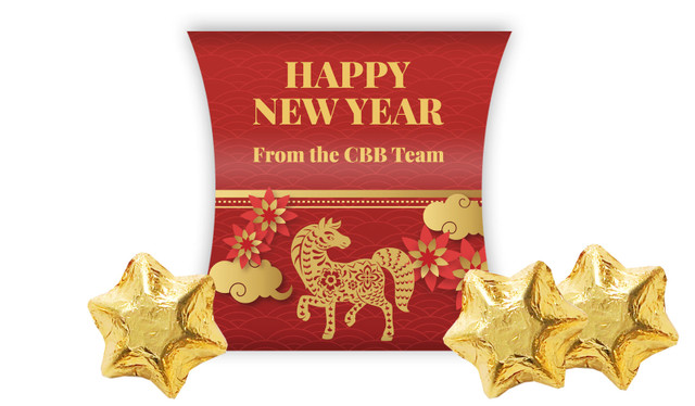 Gold Emblem Chinese New Year Personalised Pillow Boxes