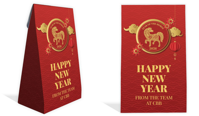 Gold Emblem Chinese New Year Personalised Gusset Favour Bag