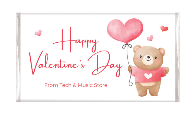 Bear Balloon Valentine's Day Personalised Chocolate Bars