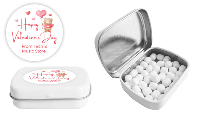 Bear Balloon Personalised Valentines Day Mint Tin