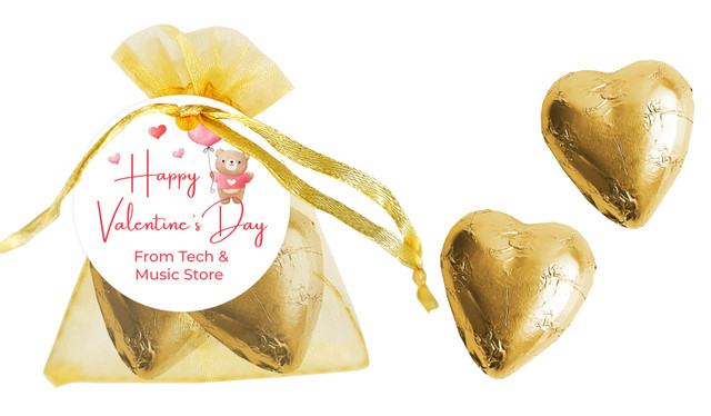 Bear Balloon Valentines Day Personalised Organza Bag