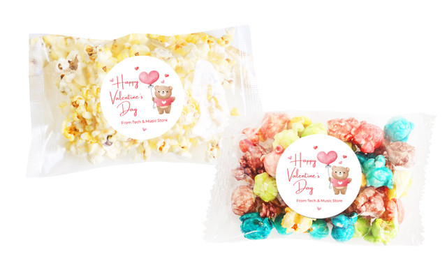 Bear Balloon Valentines Day Personalised Popcorn Bag
