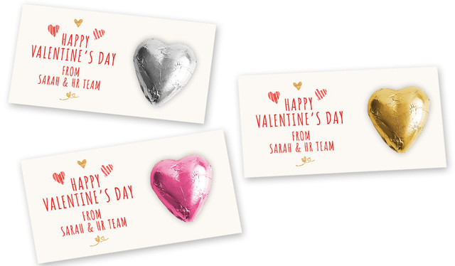 Just Hearts Valentine's Day Personalised Chocolate Heart Card