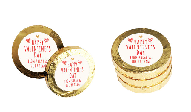 Just Hearts Personalised Chocolate Coin