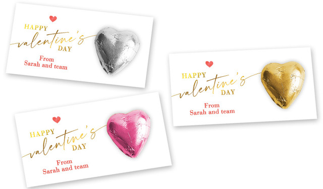 One Love Valentine's Day Personalised Chocolate Heart Card