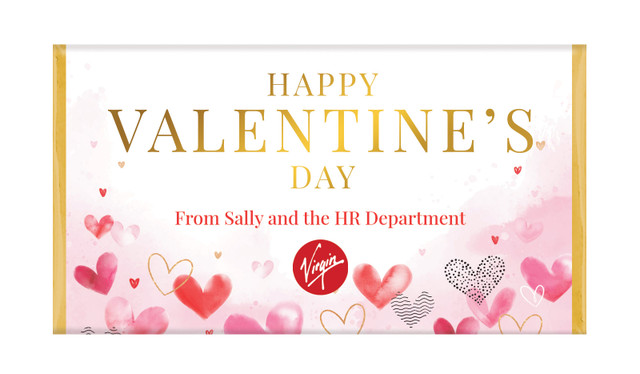 Watercolour Hearts Valentine's Day Personalised Chocolate Bars