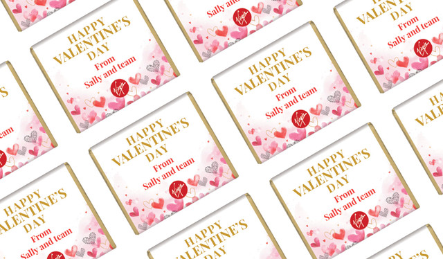 Watercolour Hearts Valentine's Day Mini Chocolates