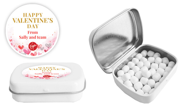 Watercolour Hearts Personalised Valentines Day Mint Tin