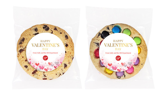 Watercolour Hearts Valentines Day Personalised Cookie