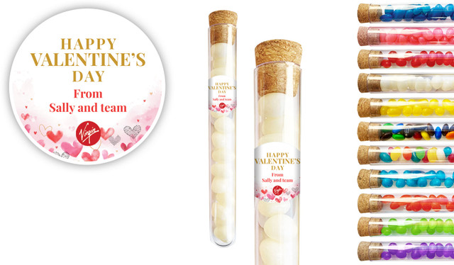 Watercolour Hearts Valentines Day Personalised Test Tubes