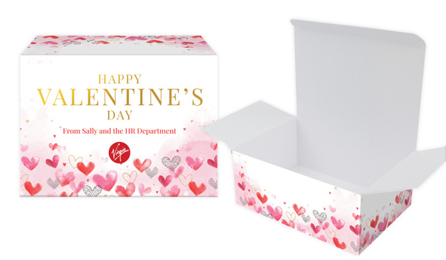 Watercolour Hearts Valentines Day Personalised Tuck Gift Box