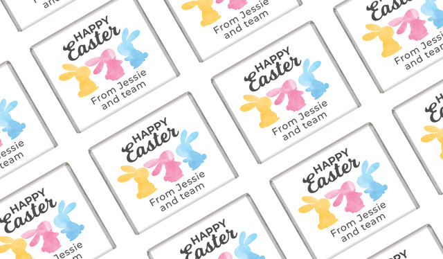 Colourful Bunnies Easter Personalised Mini Chocolates
