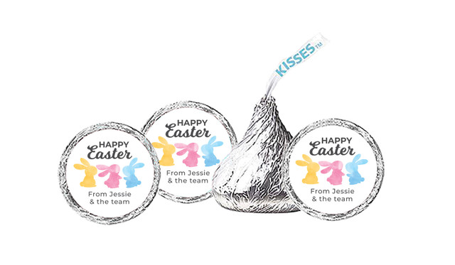 Colourful Bunnies Personalised Hersheys Kisses