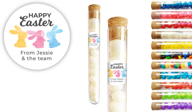 Colourful Bunnies Easter Personalised Test Tubes