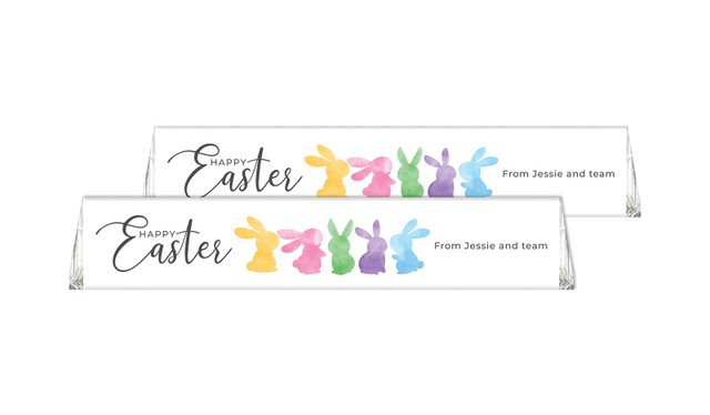 Colourful Bunnies Personalised Easter Toblerone Bars 50g