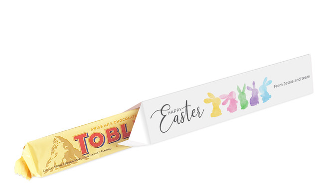 Colourful Bunnies Personalised Toblerone Bar In A Box
