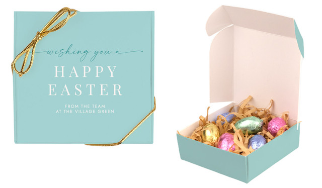 Beautiful Blue Personalised Easter Egg Nest Box