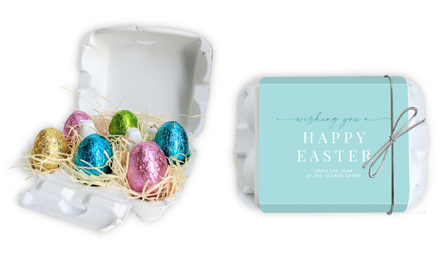 Beautiful Blue Personalised Easter Egg Carton