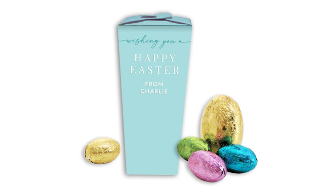Beautiful Blue Personalised Easter Egg Chocabox