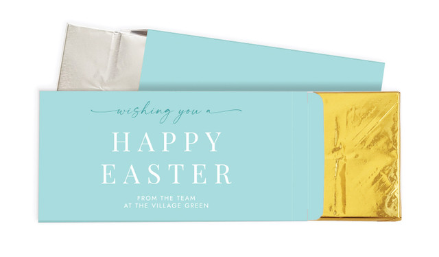 Beautiful Blue Personalised Easter Chocolate Bar In A Box