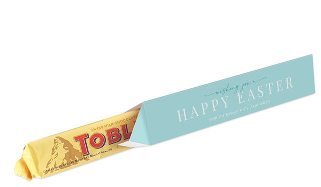 Beautiful Blue Personalised Easter Toblerone Bar In A Box