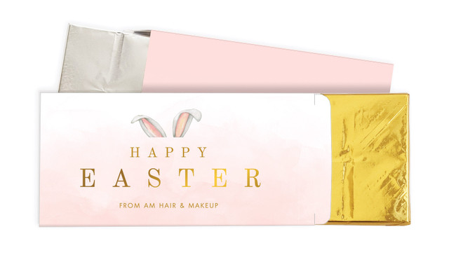 Blush Bunny Ears Personalised Easter Chocolate Bar In A Box