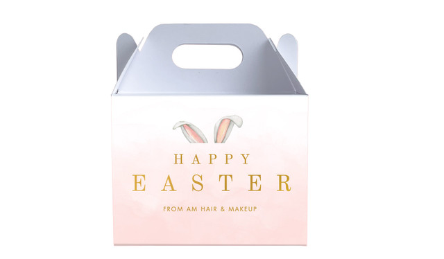 Blush Bunny Ears Personalised Easter Gable Favour Box