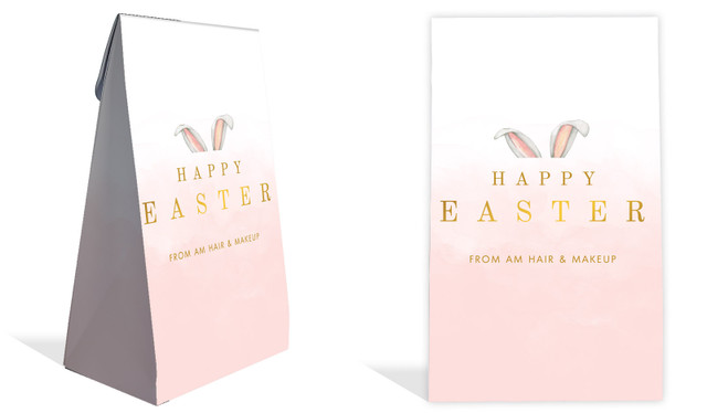 Blush Bunny Ears Personalised Easter Gusset Favour Bag