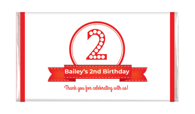 Numbers In Red Personalised Birthday Chocolates (Any Number)