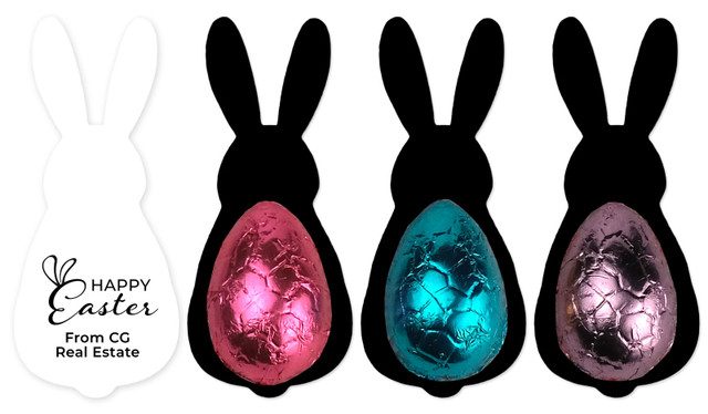 Fun Font Bunny Card WIth Chocolate Half Egg